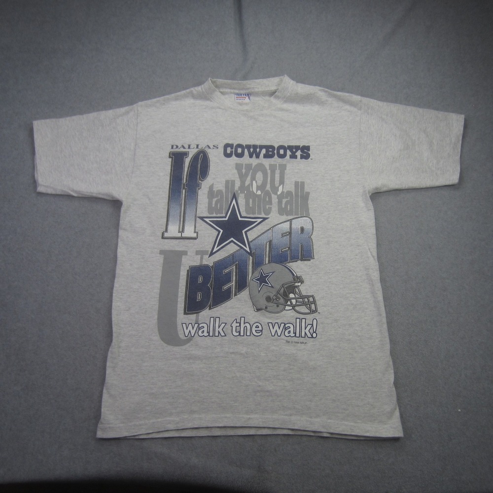Vintage‎ Dallas Cowboys T Shirt Mens Large Gray True Fan Sportswear NFL 1994 USA